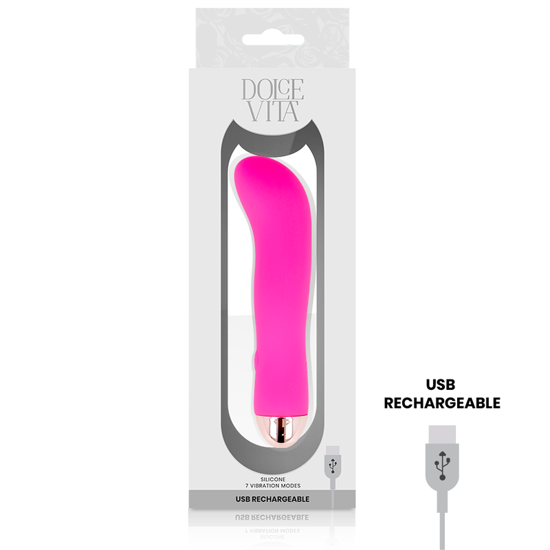 DOLCE VITA – UPPLADDNINGSBAR VIBRATOR TVÅ ROSA 7 HASTIGHETER