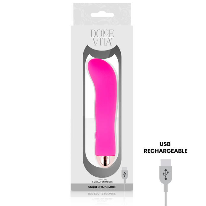 DOLCE VITA – UPPLADDNINGSBAR VIBRATOR TVÅ ROSA 7 HASTIGHETER