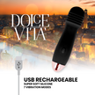 DOLCE VITA - UPPLADDNINGSBAR VIBRATOR TRE SVART 7 HASTIGHETER