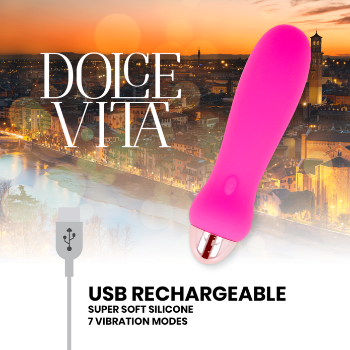 DOLCE VITA - Ladattava Five-vibraattori, pinkki, 7 nopeutta