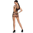 PASSION - BS089 Musta Bodystocking, One Size