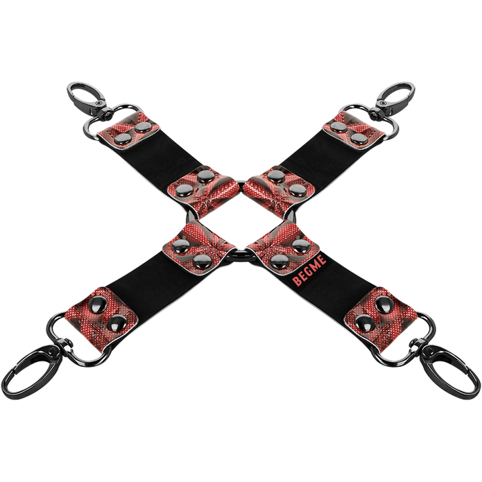 BEGME - Punainen vegaaninahkainen premium hog tie -sidos
