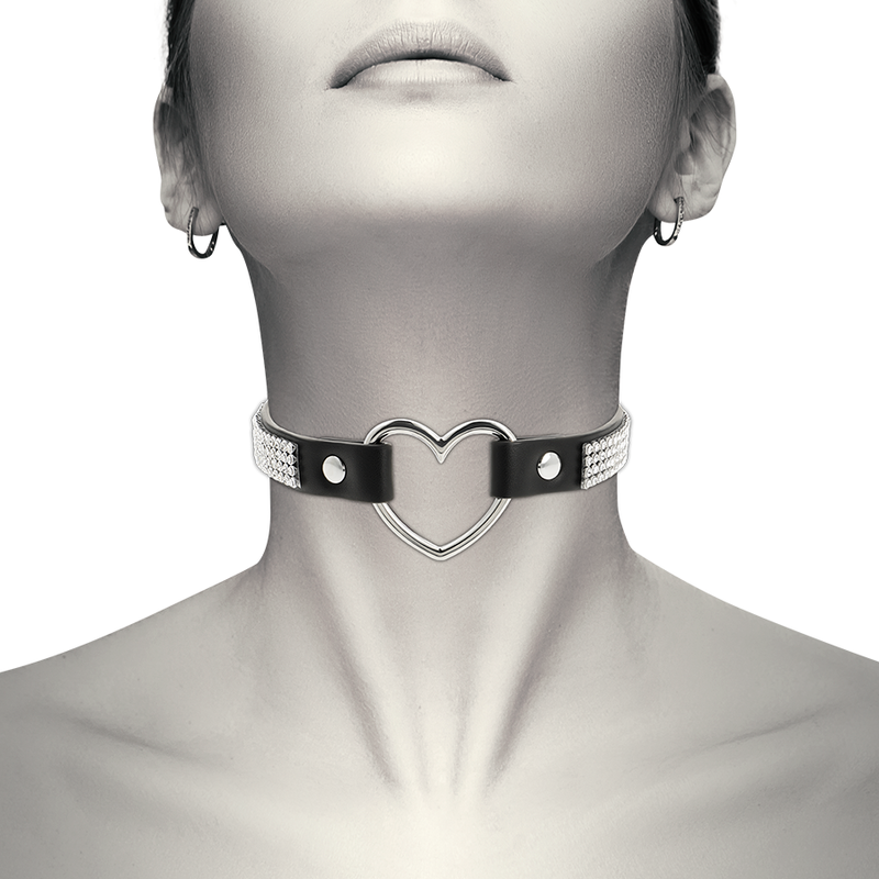 COQUETTE CHIC DESIRE – VEGANSKT CHOKERHALSBAND I LÄDER MED HJÄRTA
