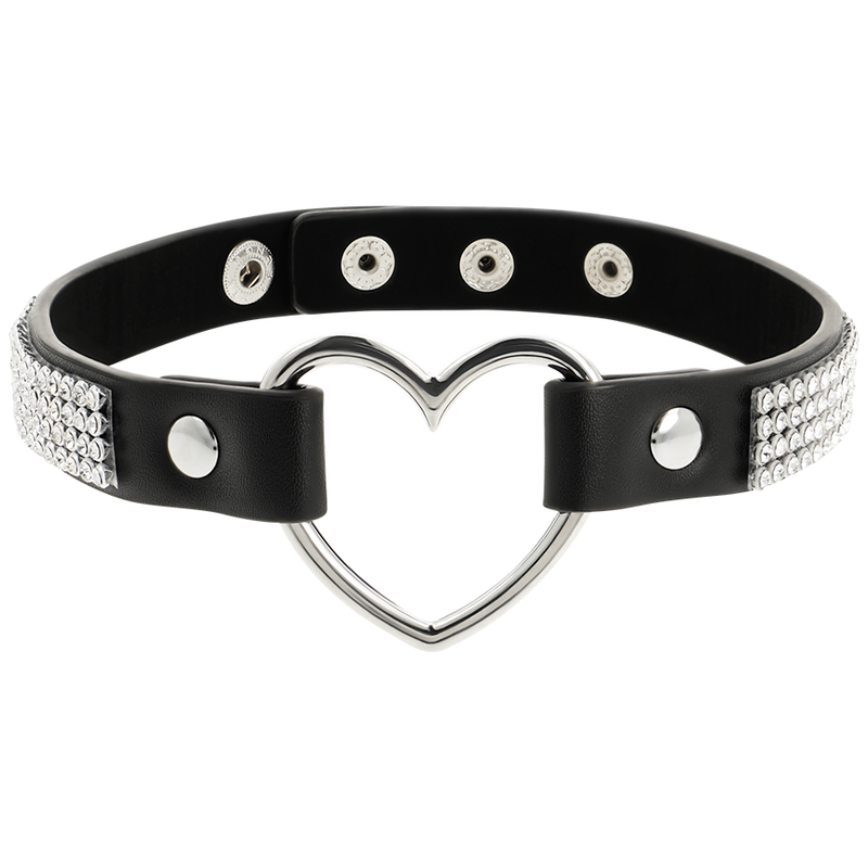 COQUETTE CHIC DESIRE – VEGANSKT CHOKERHALSBAND I LÄDER MED HJÄRTA