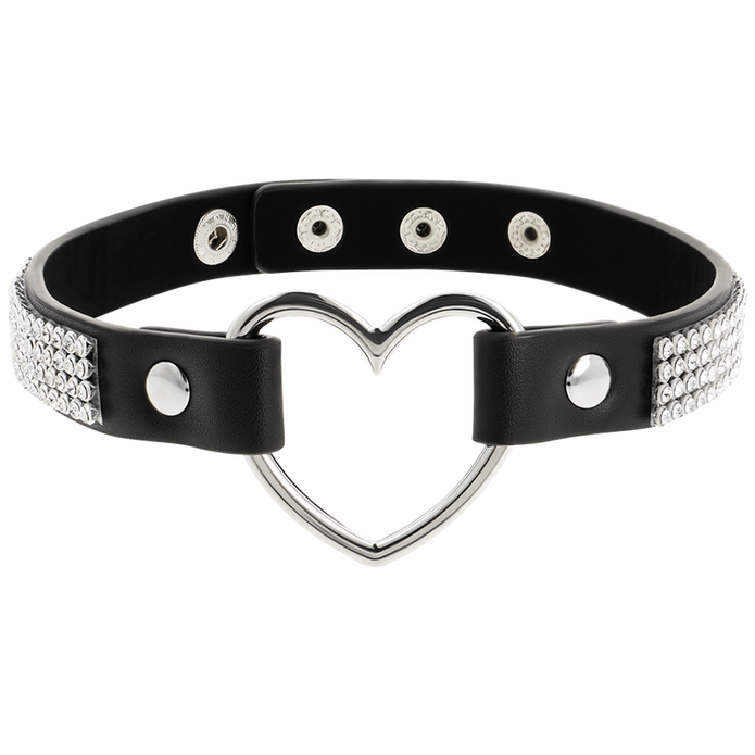 COQUETTE CHIC DESIRE – VEGANSKT CHOKERHALSBAND I LÄDER MED HJÄRTA