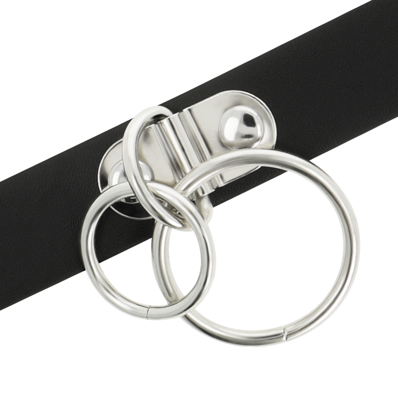 COQUETTE CHIC DESIRE - CHOKER I VEGANLÄDER MED DUBBLA RINGAR