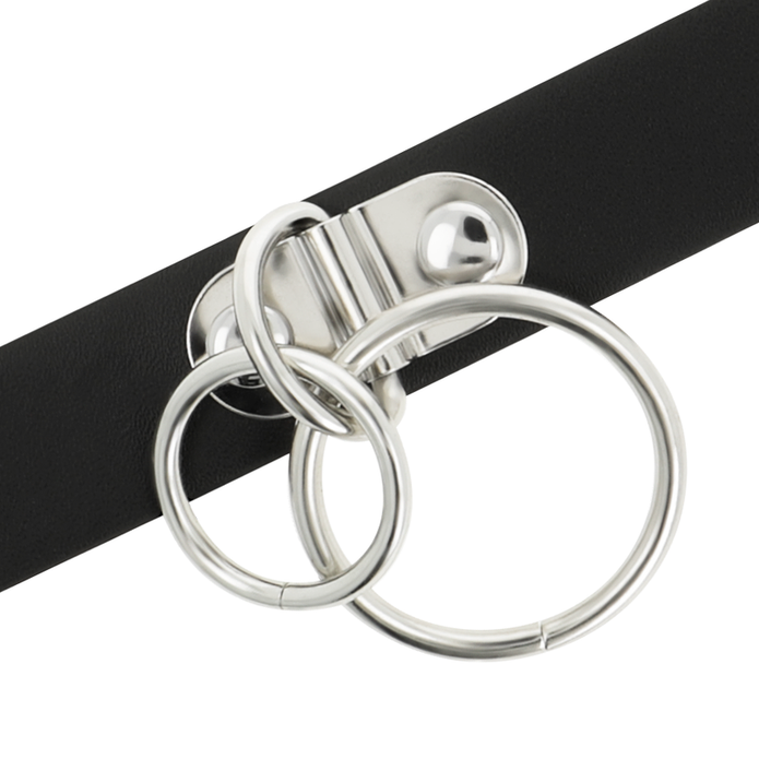 COQUETTE CHIC DESIRE - CHOKER I VEGANLÄDER MED DUBBLA RINGAR