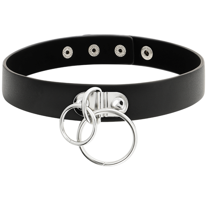 COQUETTE CHIC DESIRE - CHOKER I VEGANLÄDER MED DUBBLA RINGAR