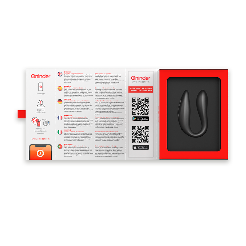 ONINDER - LISBOA SVART G-PUNKT- & KLITORISSTIMULATOR - GRATIS APP