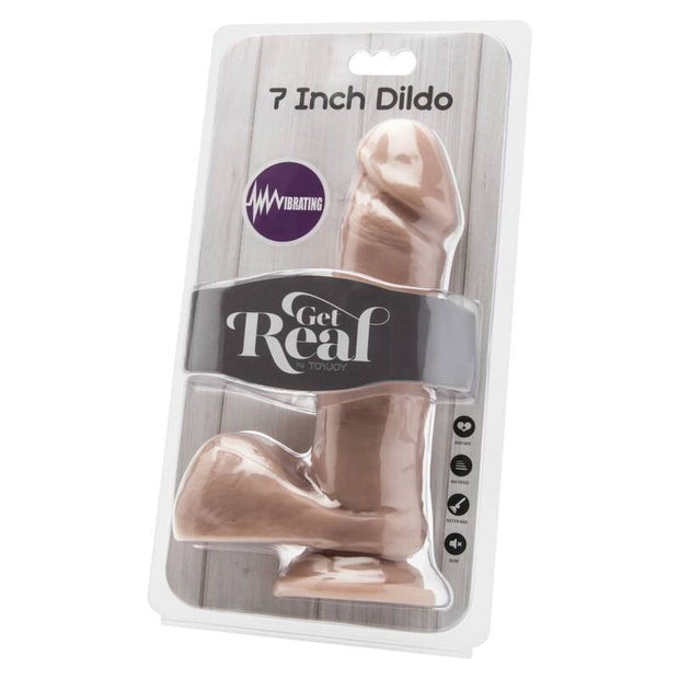 GET REAL -  18 cm  realistinen dildo kiveksillä ja värinällä