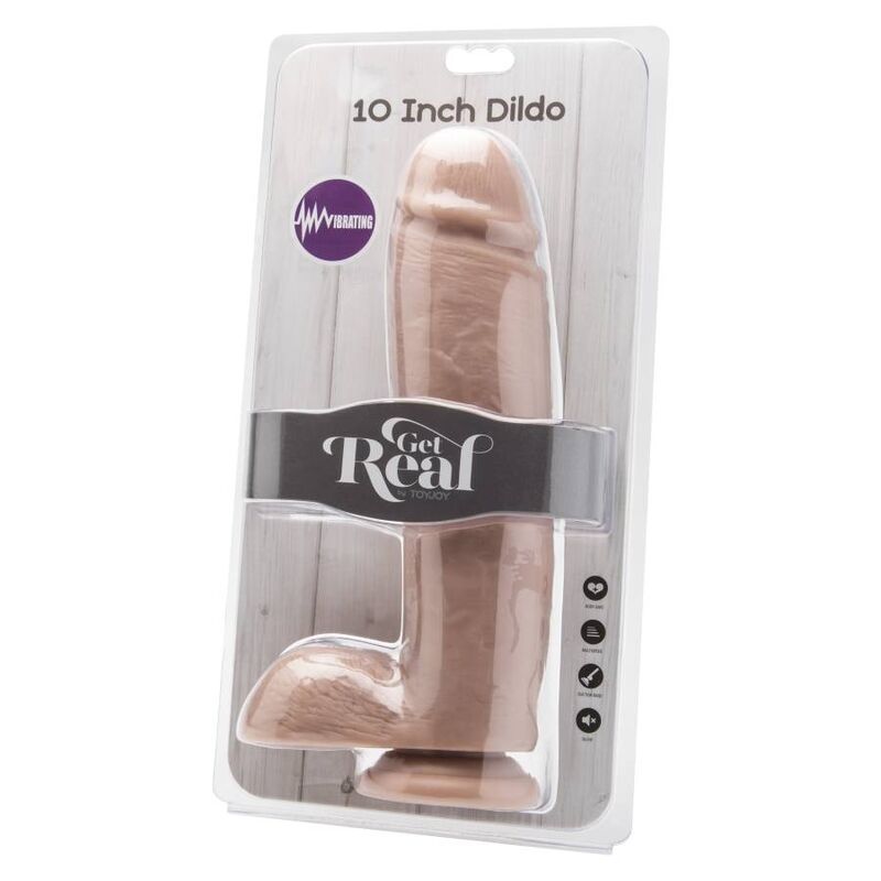 GET REAL - DILDO 25,5 CM MED KULOR VIBRATOR HUD