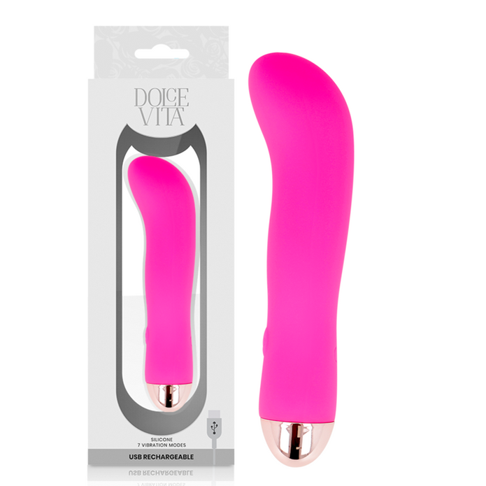 DOLCE VITA – UPPLADDNINGSBAR VIBRATOR TVÅ ROSA 7 HASTIGHETER