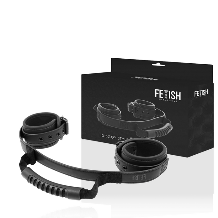 FETISH SUBMISSIVE - Neopreenivuoriset kahvalliset käsiraudat