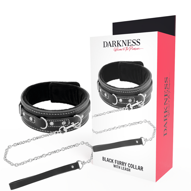 DARKNESS - Nahkainen kaulapanta ja talutushihna