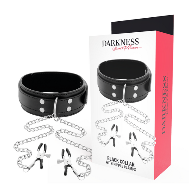 DARKNESS - Kaulapanta nännipihdeillä, musta
