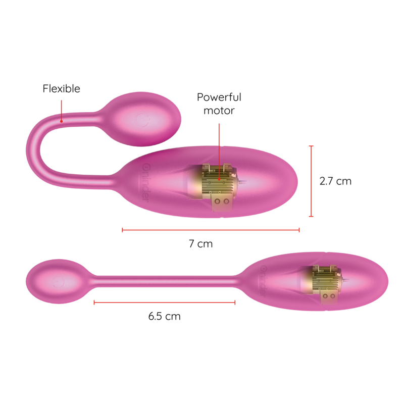 ONINDER - värisevä kuula pinkki 7 x 2,7 cm + sovellus