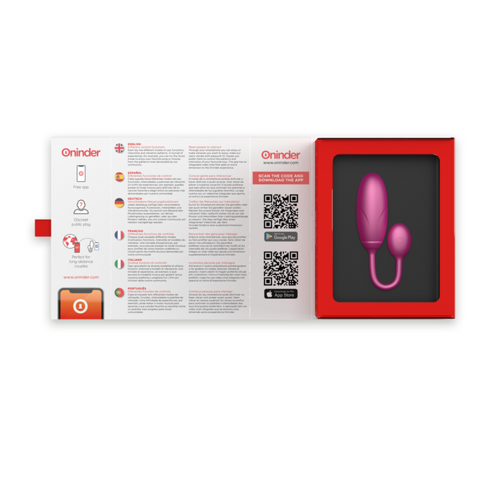 ONINDER - värisevä kuula pinkki 7 x 2,7 cm + sovellus