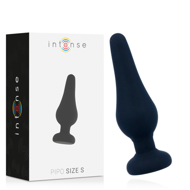 INTENSE - ANALPLUGG PIPO S SVART SILIKON 9,8 CM