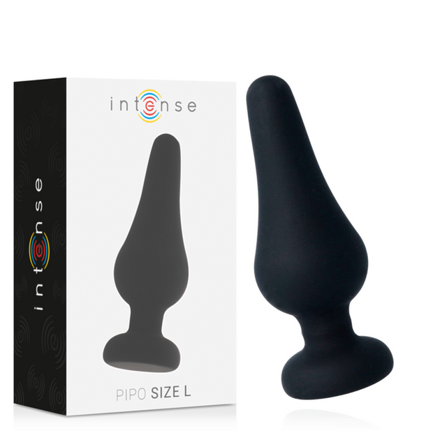 INTENSE - ANALPLUGG PIPO L SVART SILIKON 13 CM