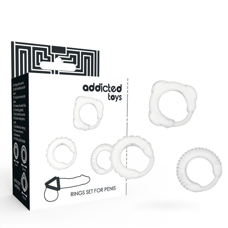 ADDICTED TOYS - Penisrenkaat, 3 kokoa
