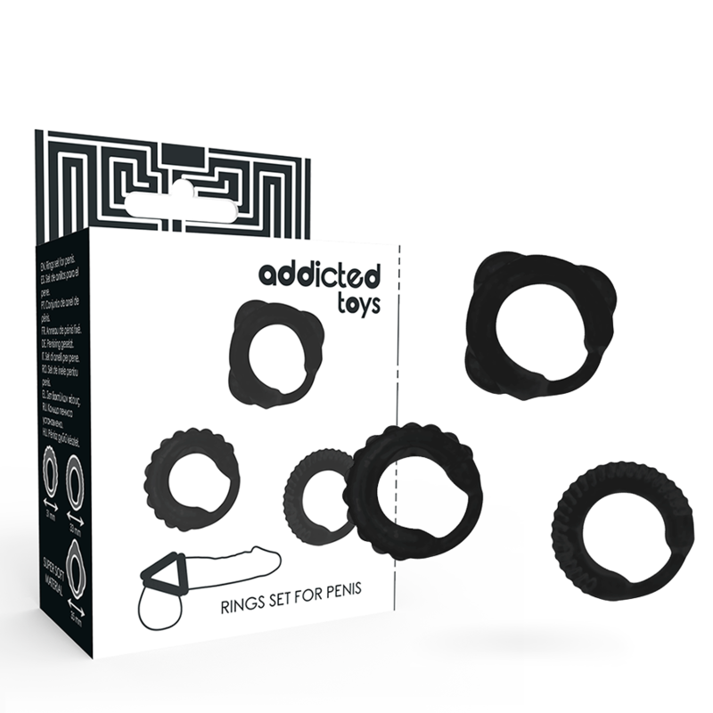 ADDICTED TOYS - Penisrenkaat, 3 kpl