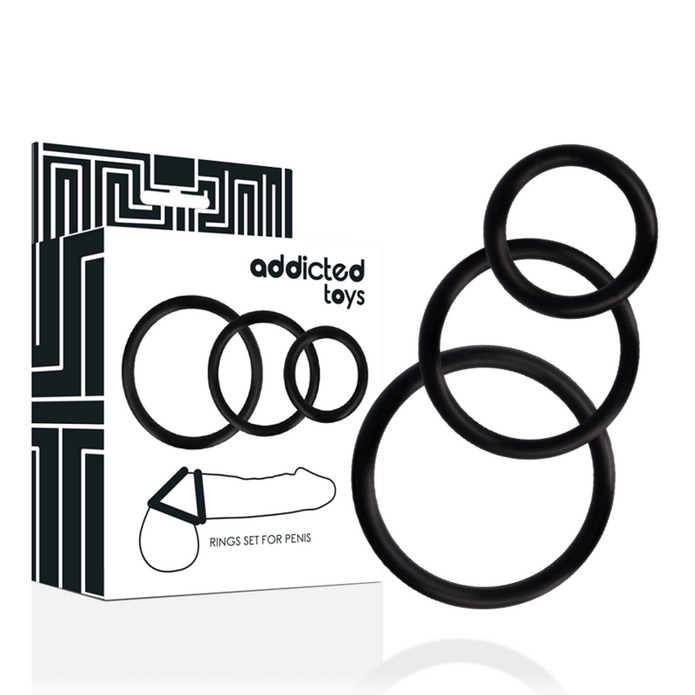 ADDICTED TOYS - PENISRINGSSET SVART