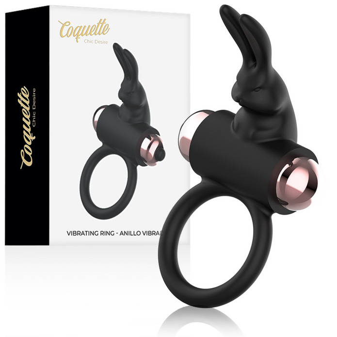 COQUETTE CHIC DESIRE - KUKRING MED VIBRATOR SVART/GULD
