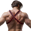 FETISH SUBMISSIVE ATTITUDE - MENS ECO-LEATHER CHEST BULLDOG HARNESS BLACK/RED