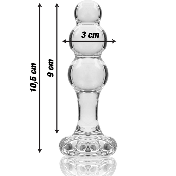 NEBULA SERIES BY IBIZA - MODELL 1 ANALPLUG BOROSILIKATGLAS KLAR 10,5 CM -O- 3 CM
