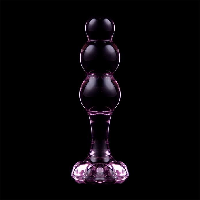 NEBULA SERIEN AV IBIZA - MODELL 1 ANALPLUG BOROSILIKATGLAS ROSA 10,5 CM -O- 3 CM