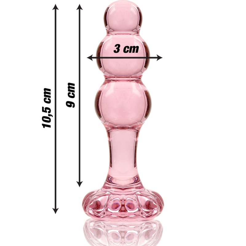 NEBULA SERIEN AV IBIZA - MODELL 1 ANALPLUG BOROSILIKATGLAS ROSA 10,5 CM -O- 3 CM
