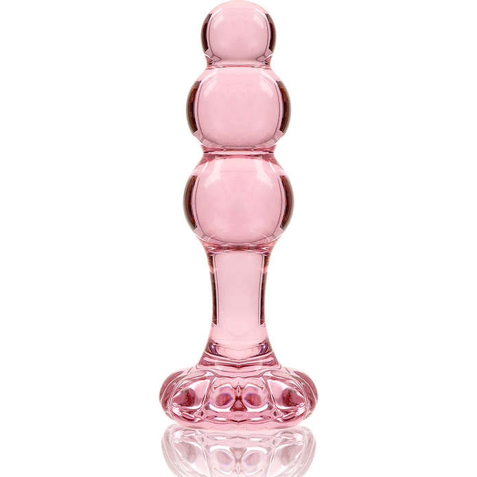 NEBULA SERIEN AV IBIZA - MODELL 1 ANALPLUG BOROSILIKATGLAS ROSA 10,5 CM -O- 3 CM