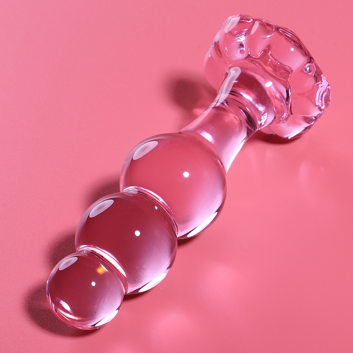 NEBULA SERIEN AV IBIZA - MODELL 1 ANALPLUG BOROSILIKATGLAS ROSA 10,5 CM -O- 3 CM
