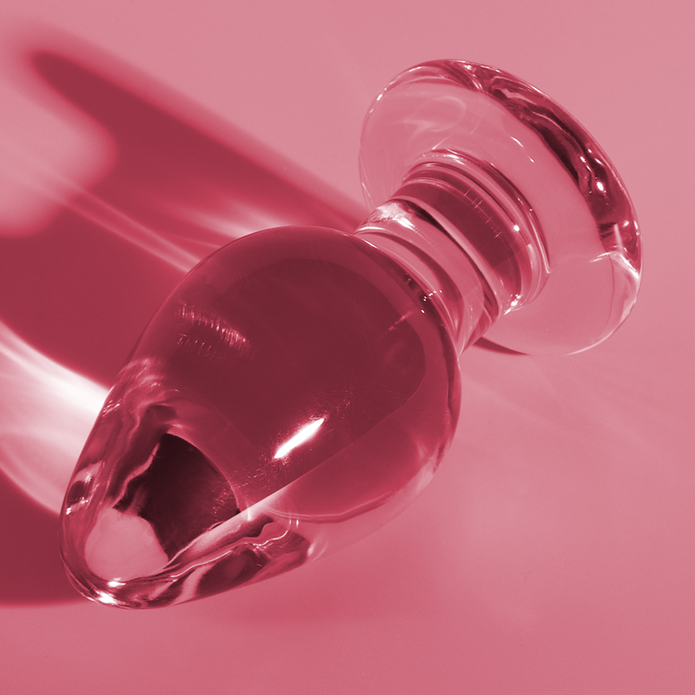 NEBULA SERIES BY IBIZA - MODEL 3 ANAL PLUG BOROSILICATE GLASS PINK 11 CM -O- 5 CM