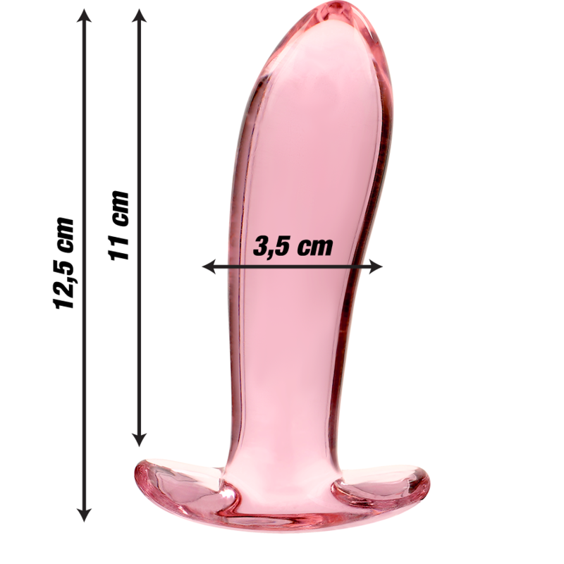 NEBULA SERIES BY IBIZA - Model 5 borosilikaattilasi anaalitappi vaaleanpunainen 12,5 cm