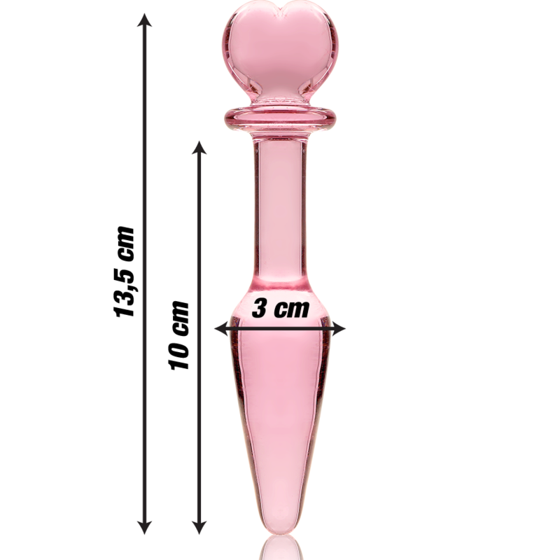 NEBULA SERIES BY IBIZA - MODELL 7 ANALSPLUGG BOROSILIKATGLAS ROSA 13.5 CM -O- 3 CM