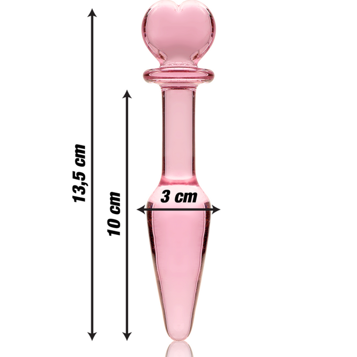 NEBULA SERIES BY IBIZA - MODELL 7 ANALSPLUGG BOROSILIKATGLAS ROSA 13.5 CM -O- 3 CM