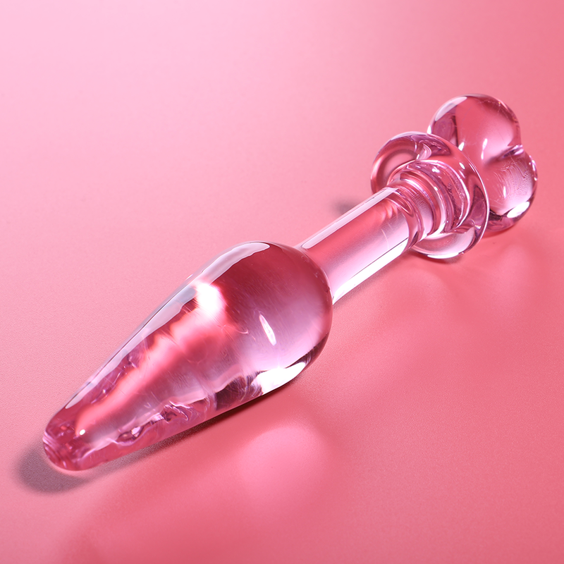 NEBULA SERIES BY IBIZA - MODELL 7 ANALSPLUGG BOROSILIKATGLAS ROSA 13.5 CM -O- 3 CM