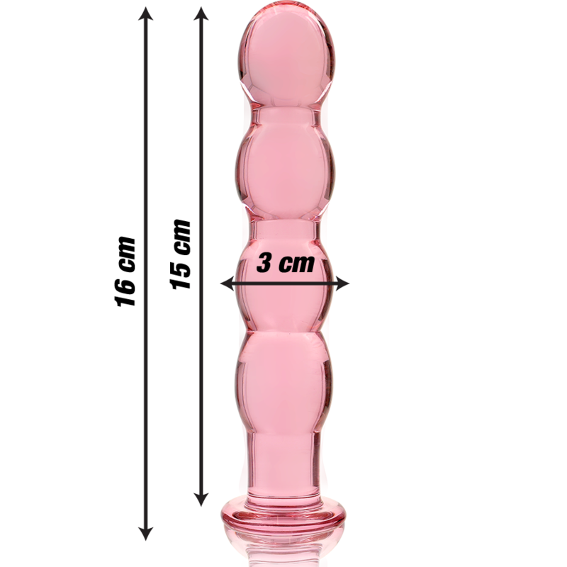 NEBULA-SERIEN AV IBIZA - MODELL 10 DILDO BOROSILIKATGLAS ROSA 16,5 CM -O- 3,5 CM