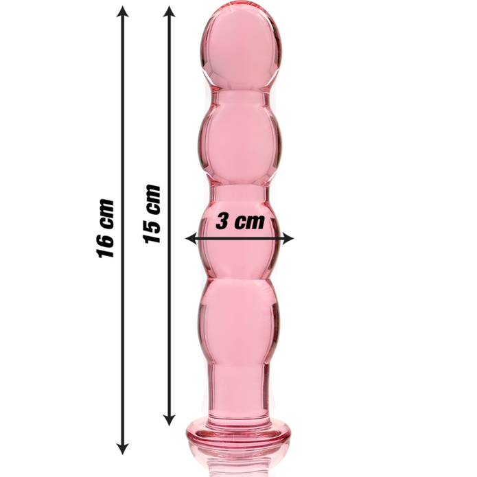 NEBULA-SERIEN AV IBIZA - MODELL 10 DILDO BOROSILIKATGLAS ROSA 16,5 CM -O- 3,5 CM