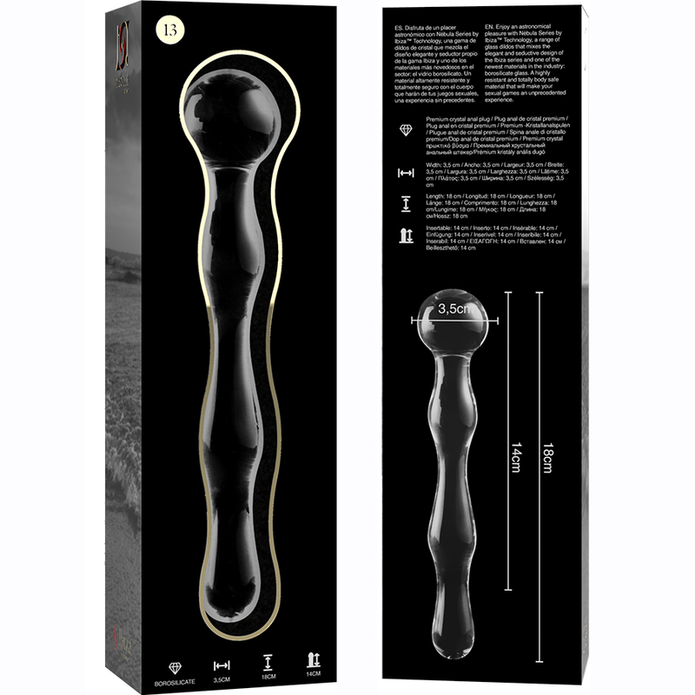 NEBULA SERIES BY IBIZA - Kirkas Dildo, 18 cm Ø 3,5 cm