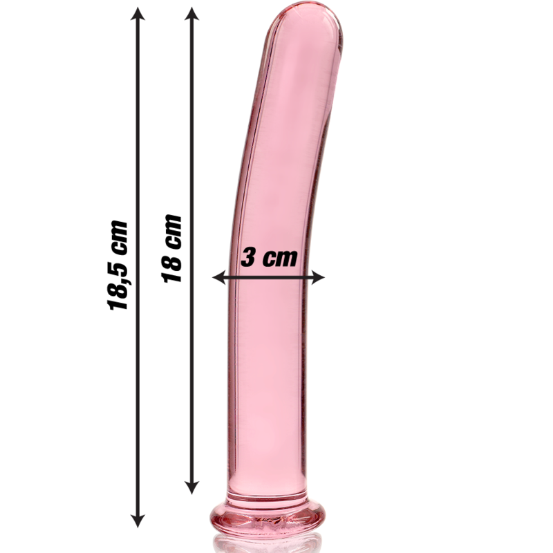 NEBULA SERIES BY IBIZA - MODELL 17 DILDO BOROSILIKATGLAS ROSA 18.5 CM -Ø- 3 CM