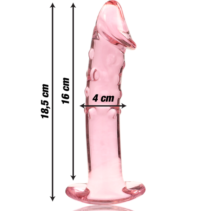 NEBULA SERIES BY IBIZA - MODELL 19 DILDO BOROSILIKATGLAS ROSA 18,5 CM -O- 4 CM