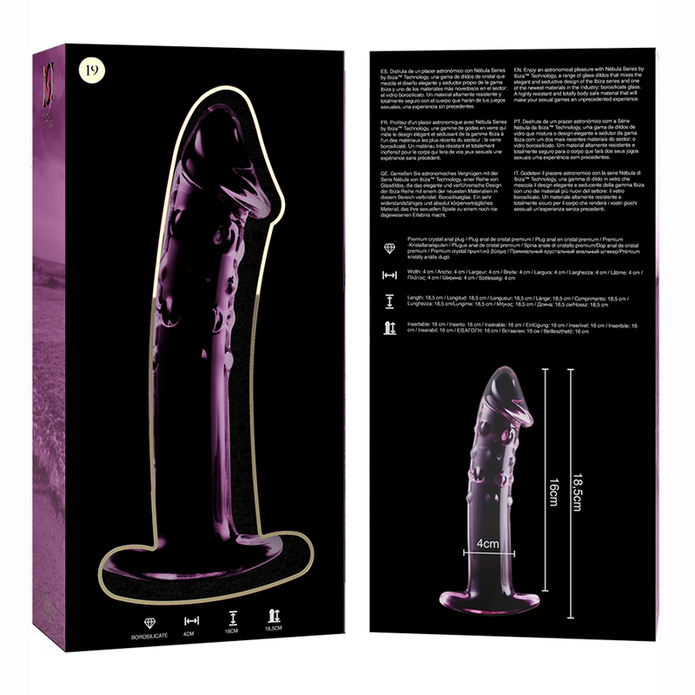 NEBULA SERIES BY IBIZA - MODELL 19 DILDO BOROSILIKATGLAS ROSA 18,5 CM -O- 4 CM
