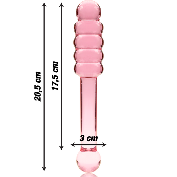 NEBULA SERIES BY IBIZA - MODEL 20 DILDO BOROSILICATE GLASS PINK 20.5 CM -O- 3 CM