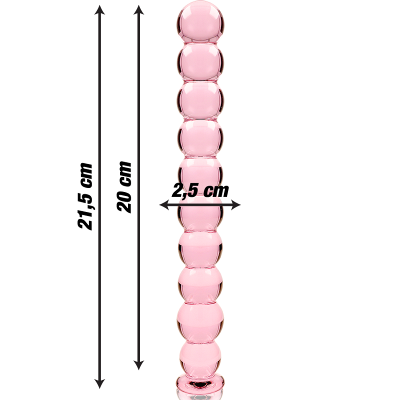 NEBULA SERIES BY IBIZA - MODEL 22 DILDO BOROSILICATE GLASS PINK 21.5 CM -O- 2.5 CM