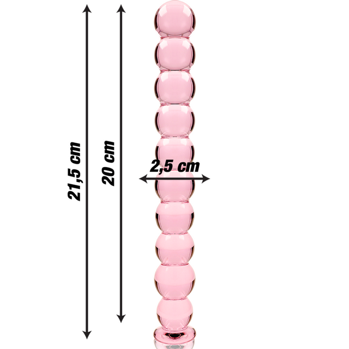 NEBULA SERIES BY IBIZA - MODEL 22 DILDO BOROSILICATE GLASS PINK 21.5 CM -O- 2.5 CM