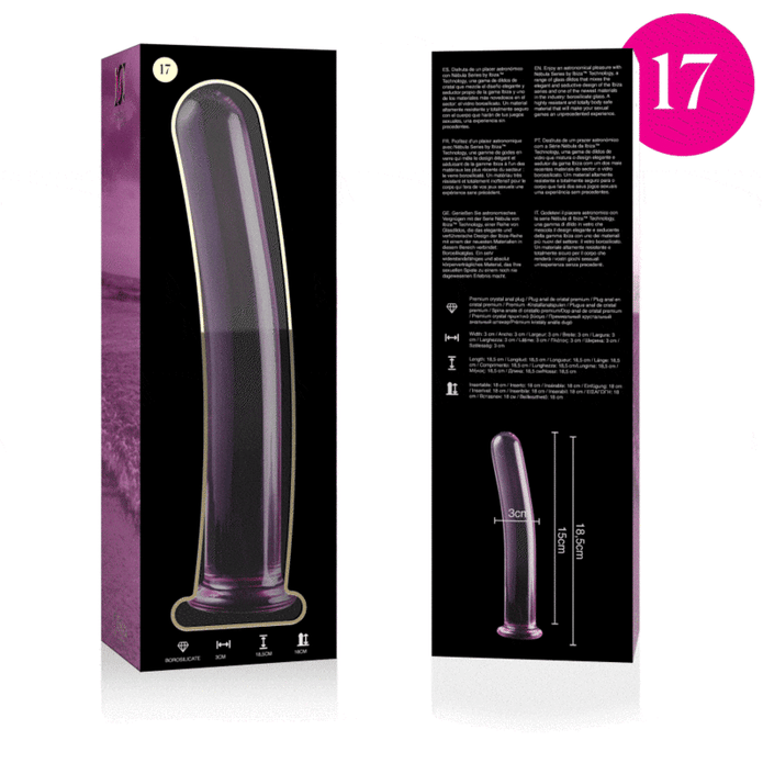 NEBULA SERIES BY IBIZA - MODELL 17 DILDO BOROSILIKATGLAS ROSA 18.5 CM -Ø- 3 CM