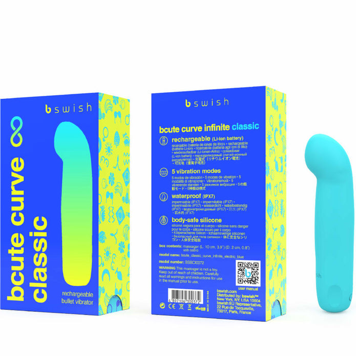 B SWISH - Curve Infinite Classic ladattava silikonivibraattori sininen
