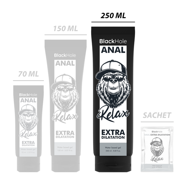 SVART HÅL - VATTENBASERAD GEL FÖR ANAL UTVVIDGNING 250 ML